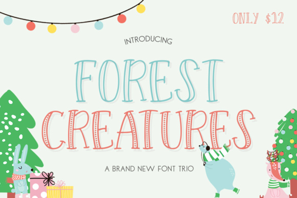 Forest Creatures Trio: A Charming Display Font for Playful Branding Projects