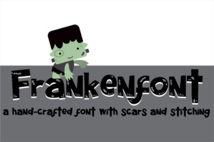 Frankenfont: A Blocky, Fun Display Font with Stitches and Scars