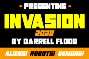 Invasion 2028 Font: A Sci-Fi Display Typeface for Futuristic Branding